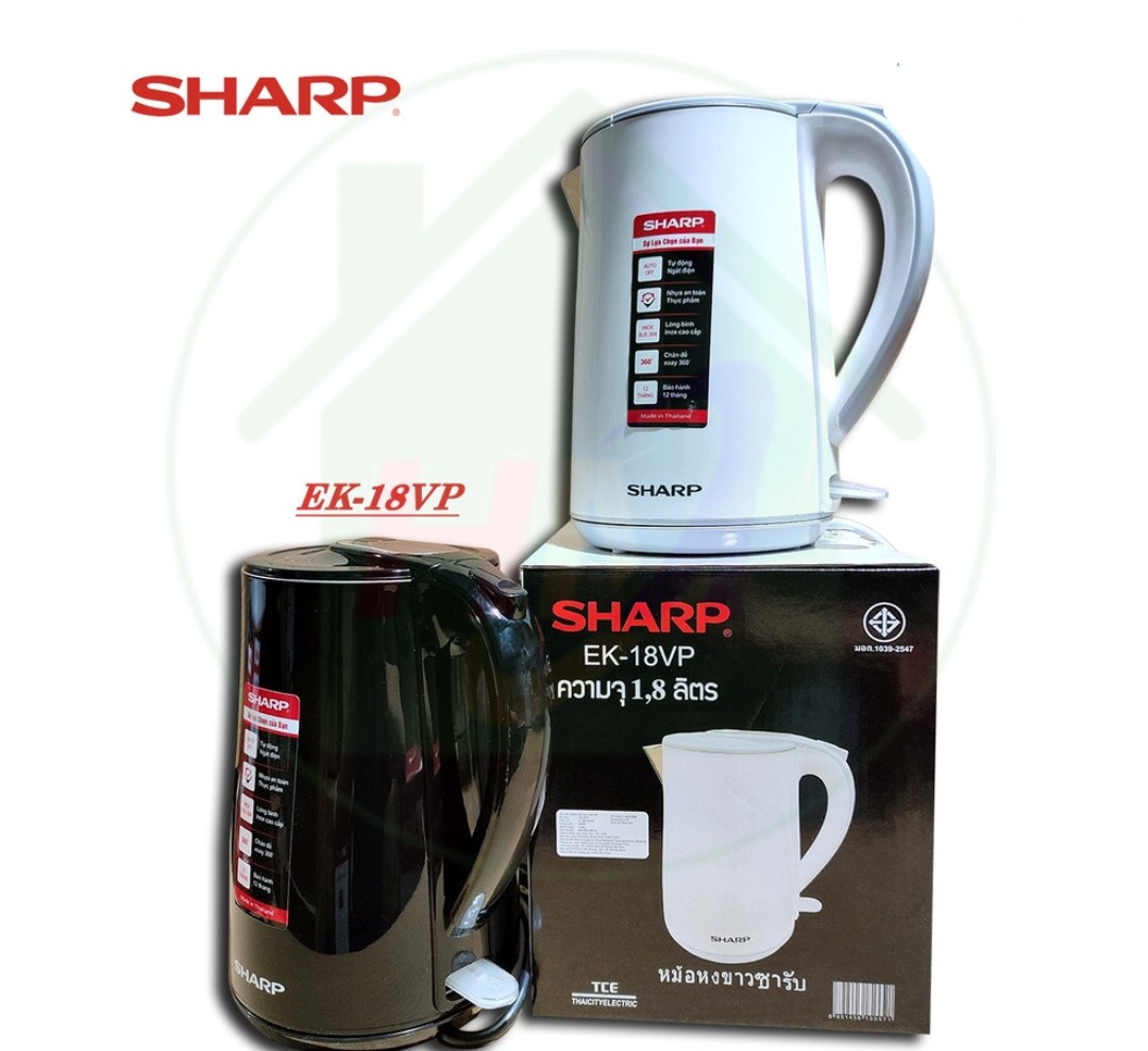 Ấm Siêu Tốc Sharp Thái Lan Cao Cấp 1.8L EK-18VP - giao mầu ngẫu nhiên