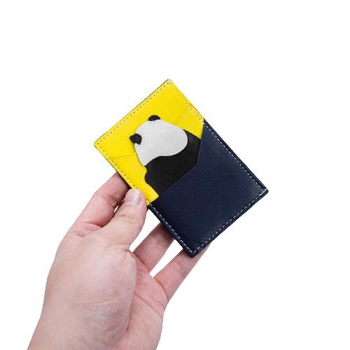 Ví Da Nam Nữ AROTI Nhỏ Gọn Đựng Thẻ Panda Card Holder Chất Da Bò Đẹp Cao Cấp, Dáng Unisex Độc Đáo ,Bảo Hành 10 Năm V609