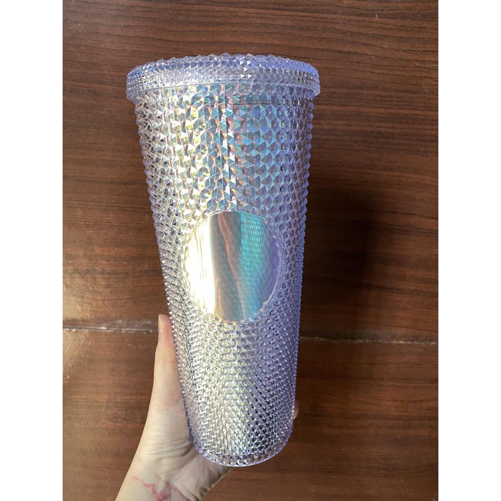Xả kho ly đính đá kim cương lấp lánh 2 lớp Cách Nhiệt Cao Cấp dung tích 700ml Kèm Ống Hút - Rockcow