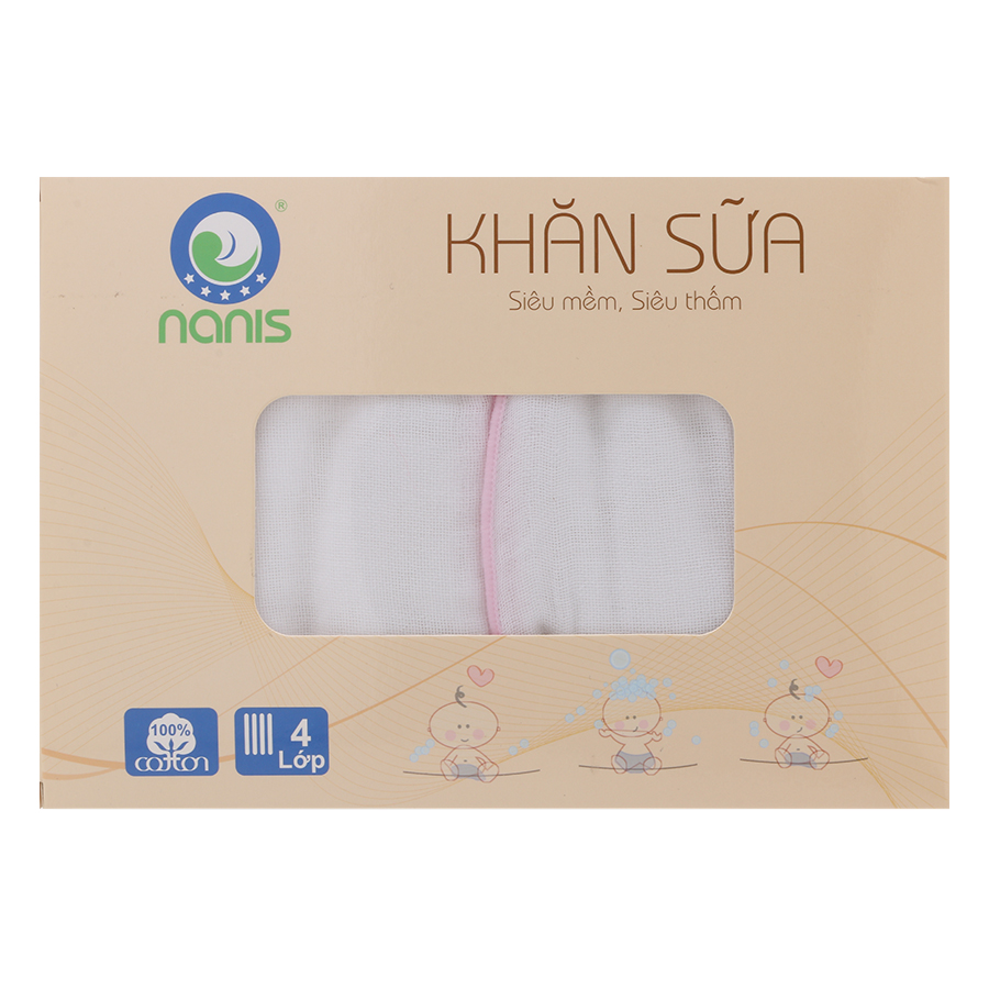 10 Khăn Sữa Cao Cấp Nanis 4 Lớp (25 x 30 cm)