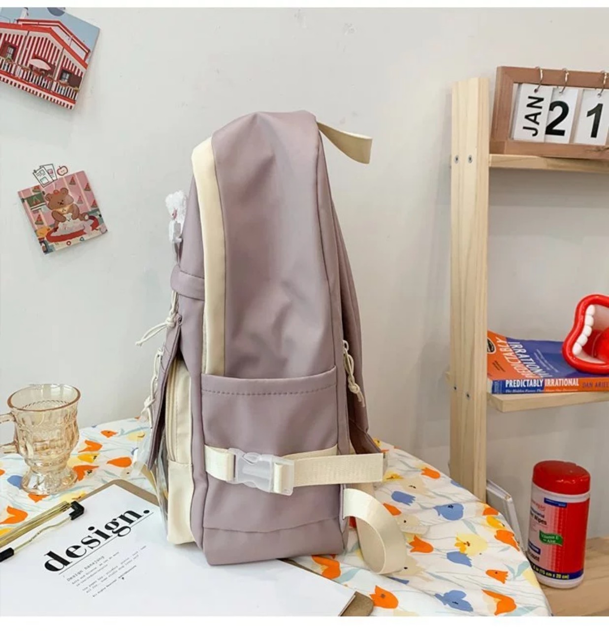 Balo ulzzang đi học thời trang túi hộp trong nhiều ngăn mẫu mới BL8177