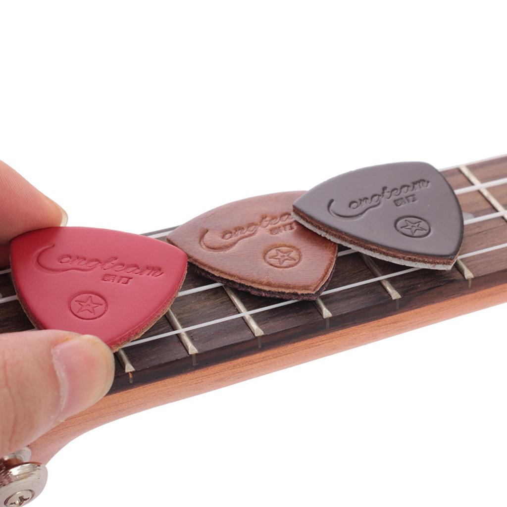 3pcs Ukulele Guitar Pick Plectrum Artificial Lenther for Mini Guitar