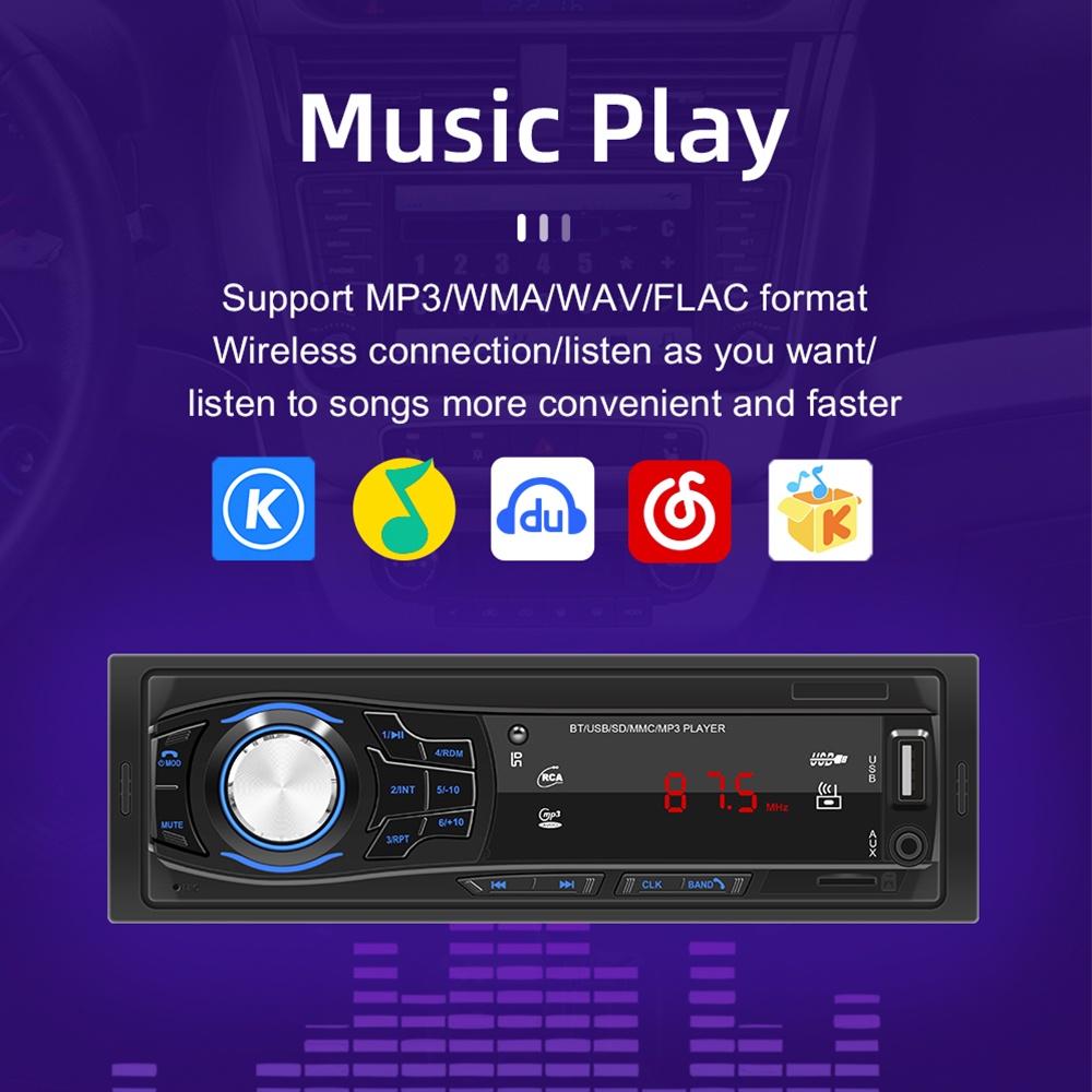Bộ máy nghe nhạc MP3 1428 Bluetooth 1 Din hỗ trợ cổng USB kèm điều khiển từ xa cho xe hơi