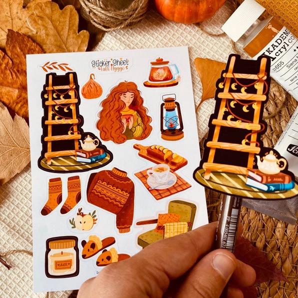 Sticker sheet fall hygge - chuyên dán, trang trí sổ nhật kí, sổ tay | Bullet journal sticker - unim052