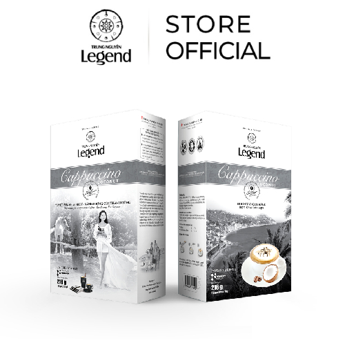 Cà phê Cappuccino Coconut Trung Nguyên Legend - Hòa tan Dừa - Hộp 12 gói