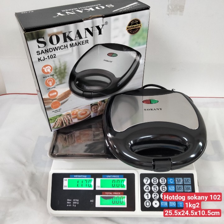 Máy Làm  750W/220V 4 Bánh Hotdog Electric Sandwich Toaster Maker Machine PVN4892