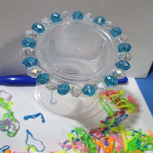 Vòng tay chuỗi pha lê bánh cam mix màu 8li & vàng 10li