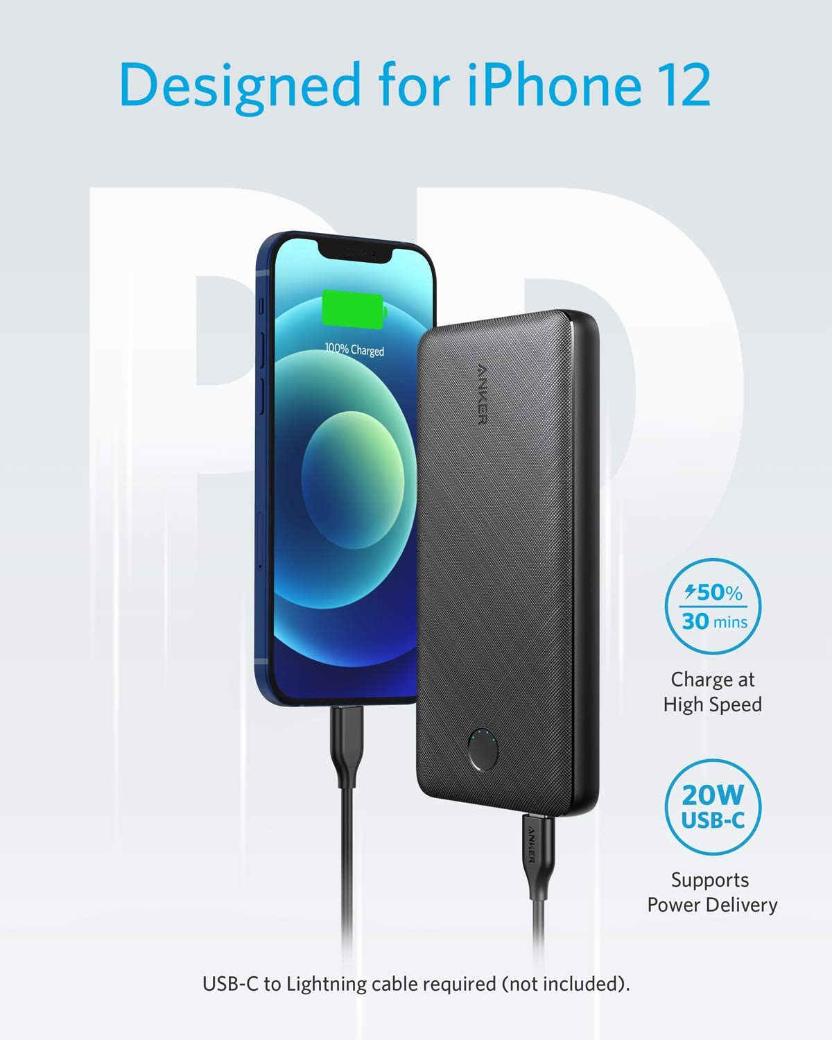 Pin dự phòng ANKER PowerCore Essential 20.000mAh hỗ trợ sạc nhanh Power Delivery 20W  - A1287