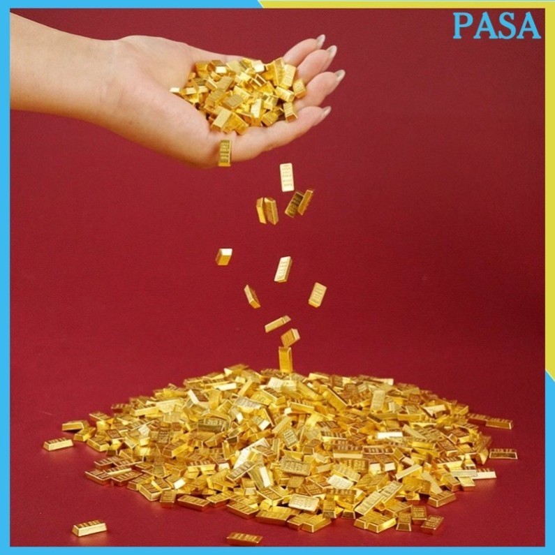 Combo 2 Thỏi Vàng Mini Dài 1.2Cm Chất Liệu Hợp Kim Trang Trí Tài Lộc