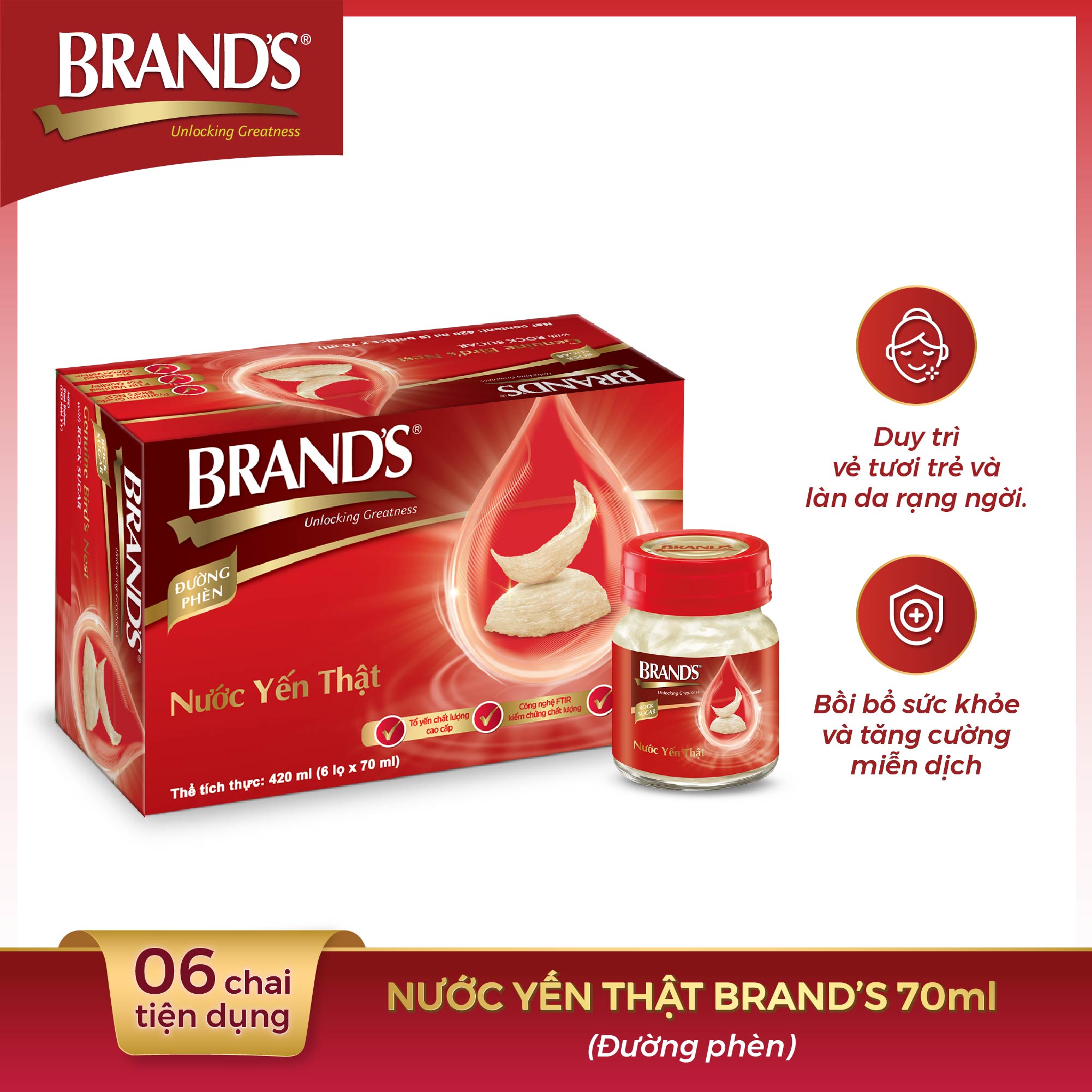 Nước yến thật BRAND'S Đường Phèn