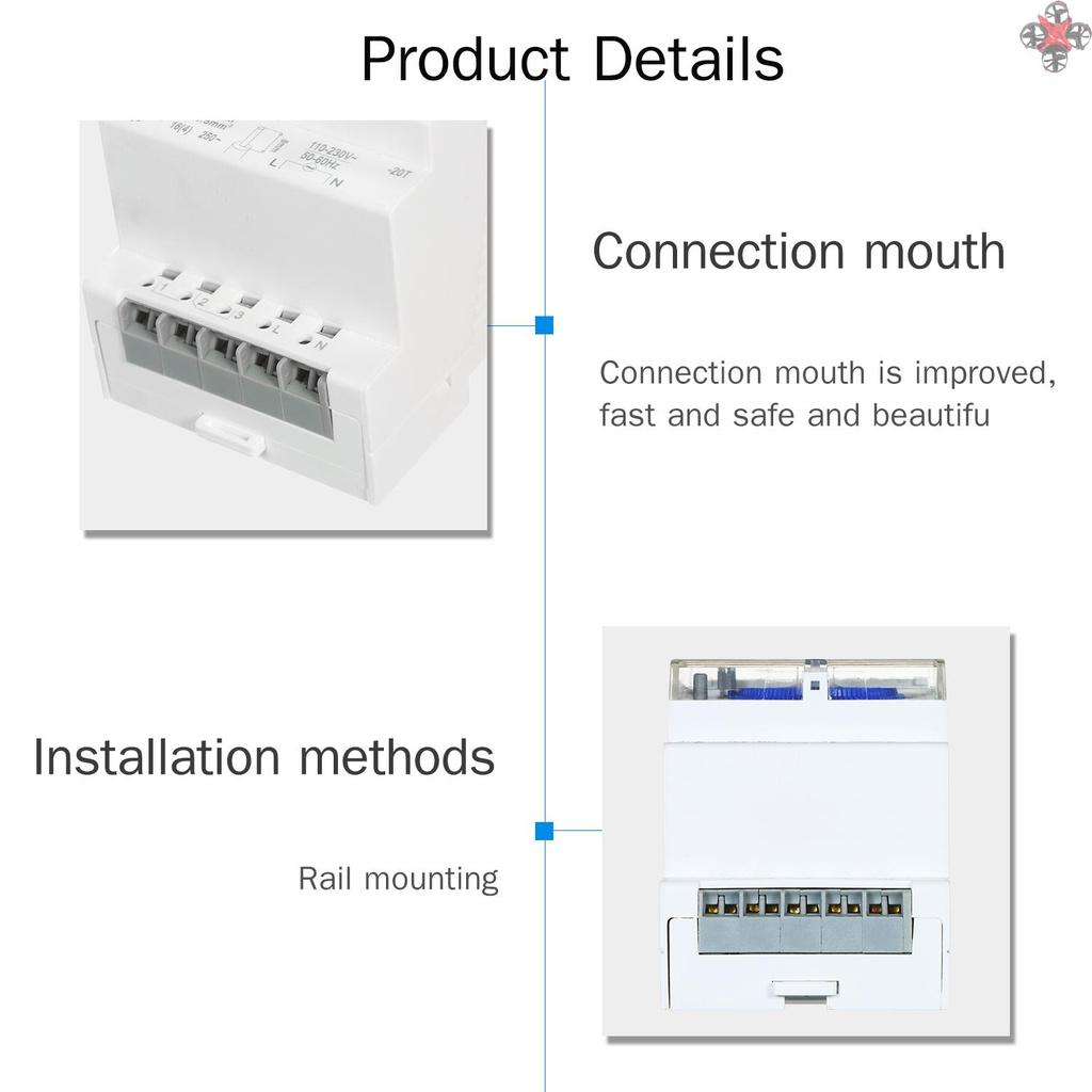 SUL181d 24-Hour Mechanical Timer 30-Minute Intervals Time Switch Relay Electrical Programmable Timer 24 hour Din Rail Timer Switch with 96 Times Off or On Time Set
