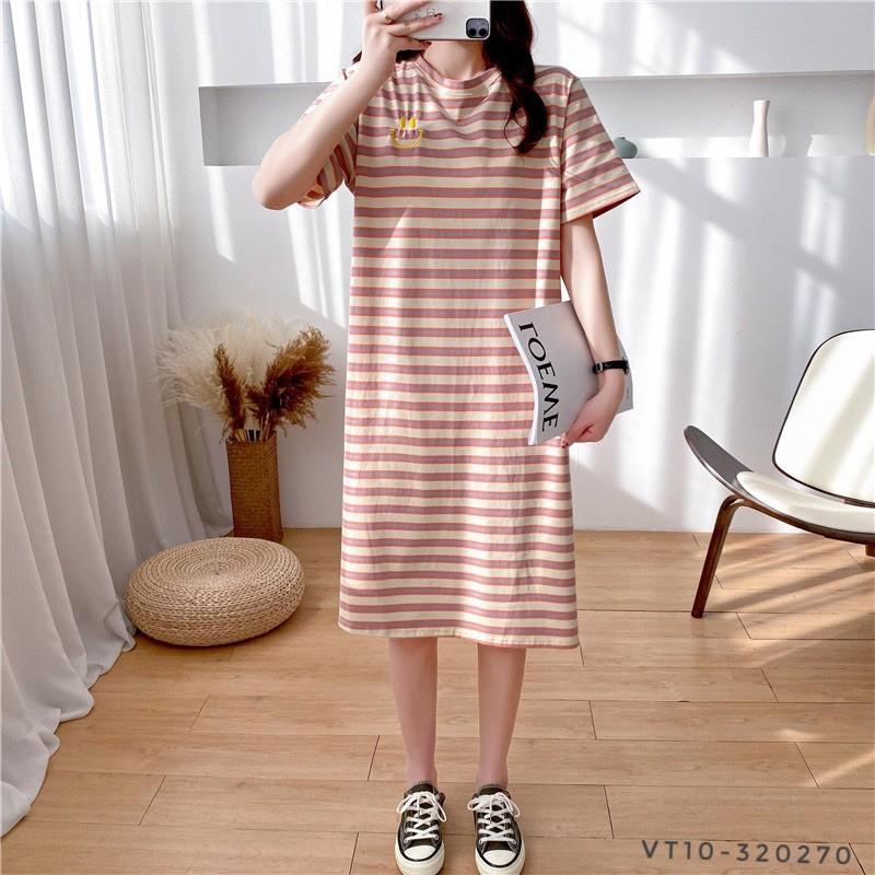 Váy thun kẻ cho con bú VT10