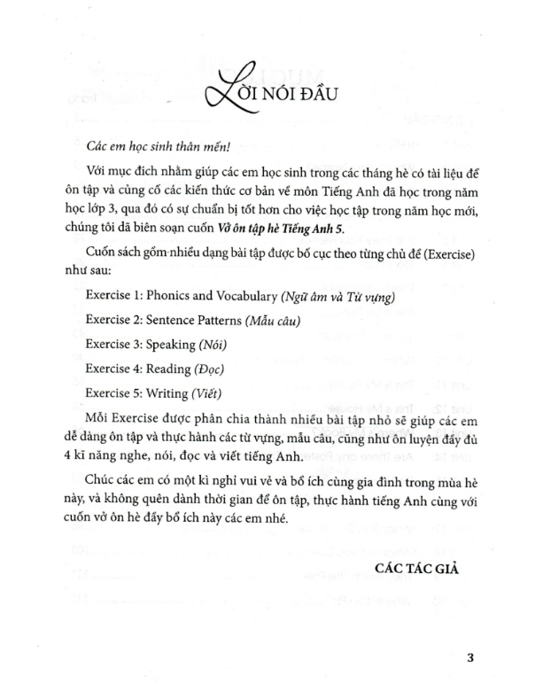 Sách - Vở Ôn Tập Hè Tiếng Anh 3
