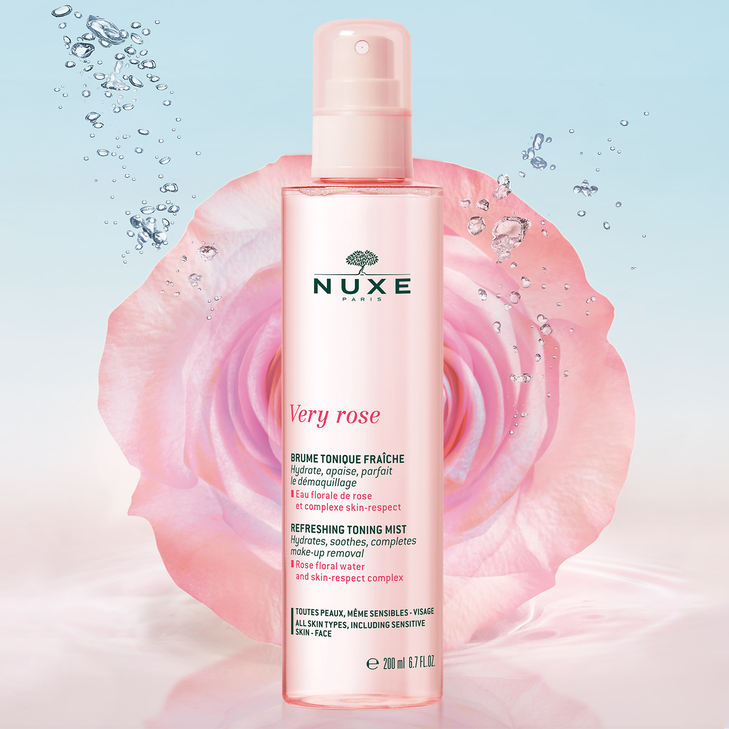 Xịt khoáng dưỡng ẩm Nuxe Very Rose (200ml) - Refreshing Toning Mist