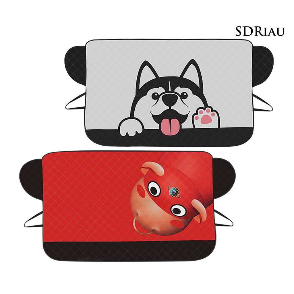 Tấm Che Nắng Cho Xe Hơi Hình Chú Chó Husky Dễ Thương