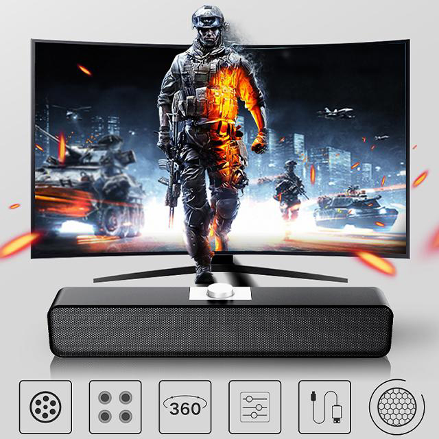 Combo Loa Thanh Máy Vi Tính·Soundbar E-350S, Âm Thanh Siêu Trầm Sống Động + Tặng Tai Nghe Chụp Tai CT-770