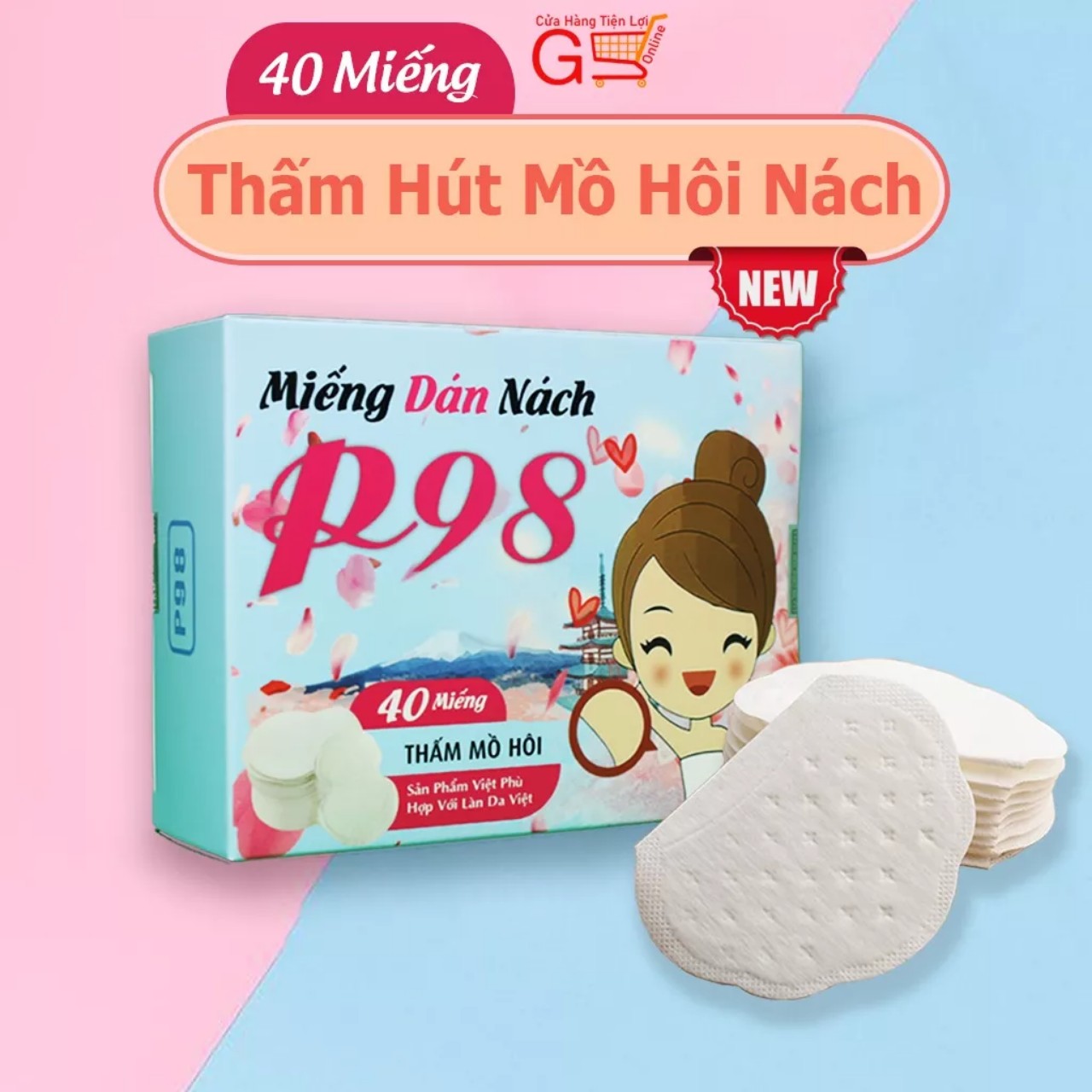 Hộp 40 Miếng Dán Mồ Hôi Tay Áo Cao Cấp , Thoải Mái Cho Người Dùng, Tiện Lợi Cho Nhân Viên Công Sở, Miếng thấm hút mồ hôi, Miếng dán mồ hôi dưới cánh tay khử mùi