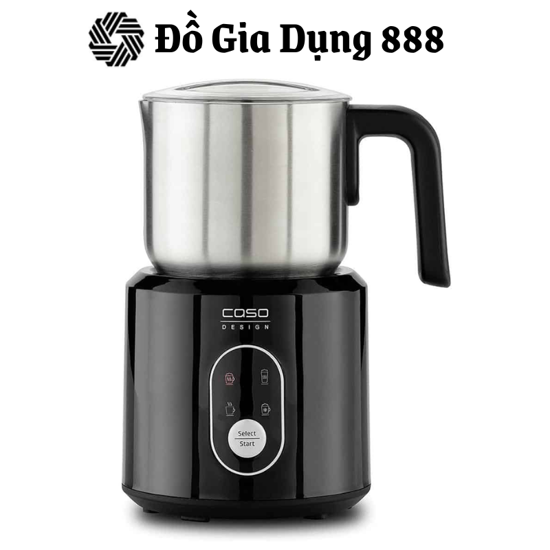Máy Tạo Bọt Sữa Caso Crema & Choco Black 1665, Máy Đánh Bọt Cà Phê, Nhập Đức, BH 12 Tháng