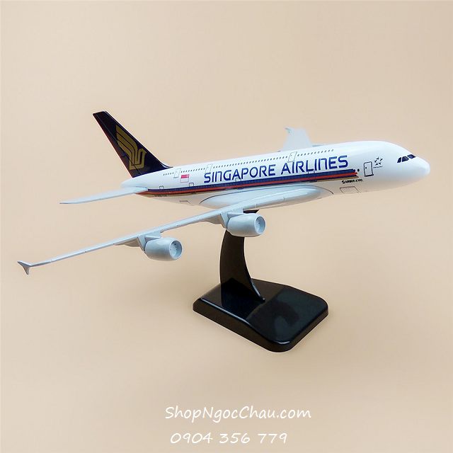 Mô hình máy bay tĩnh Airbus A380 Singapore Airlines 50 Years 20cm