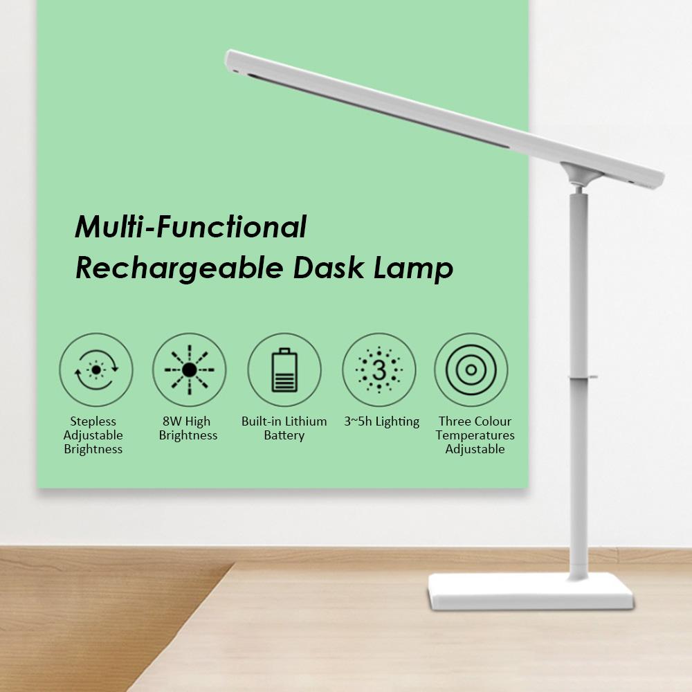 Dimmable Led Desk Lamp Multi-Functional Touching Control Rechargeable Table Light Home Use Office Portable Movable