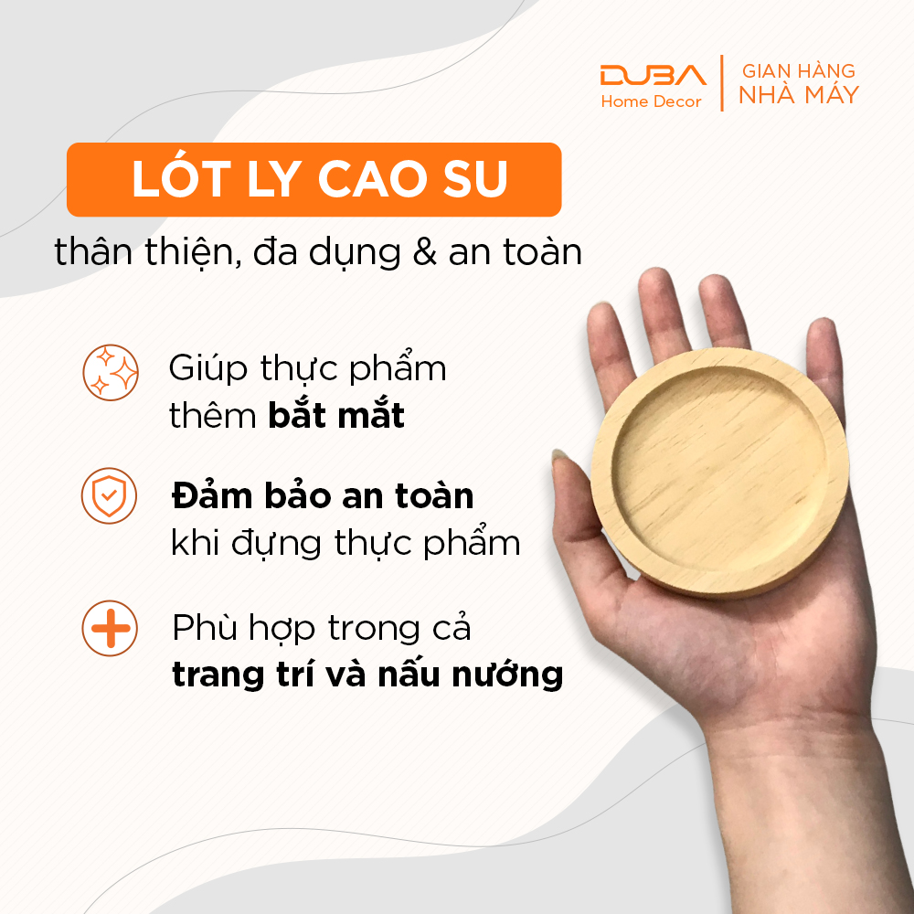 Đế lót ly, lót nồi bằng gỗ màu tự nhiên chuẩn xuất khẩu Châu Âu - DUBA