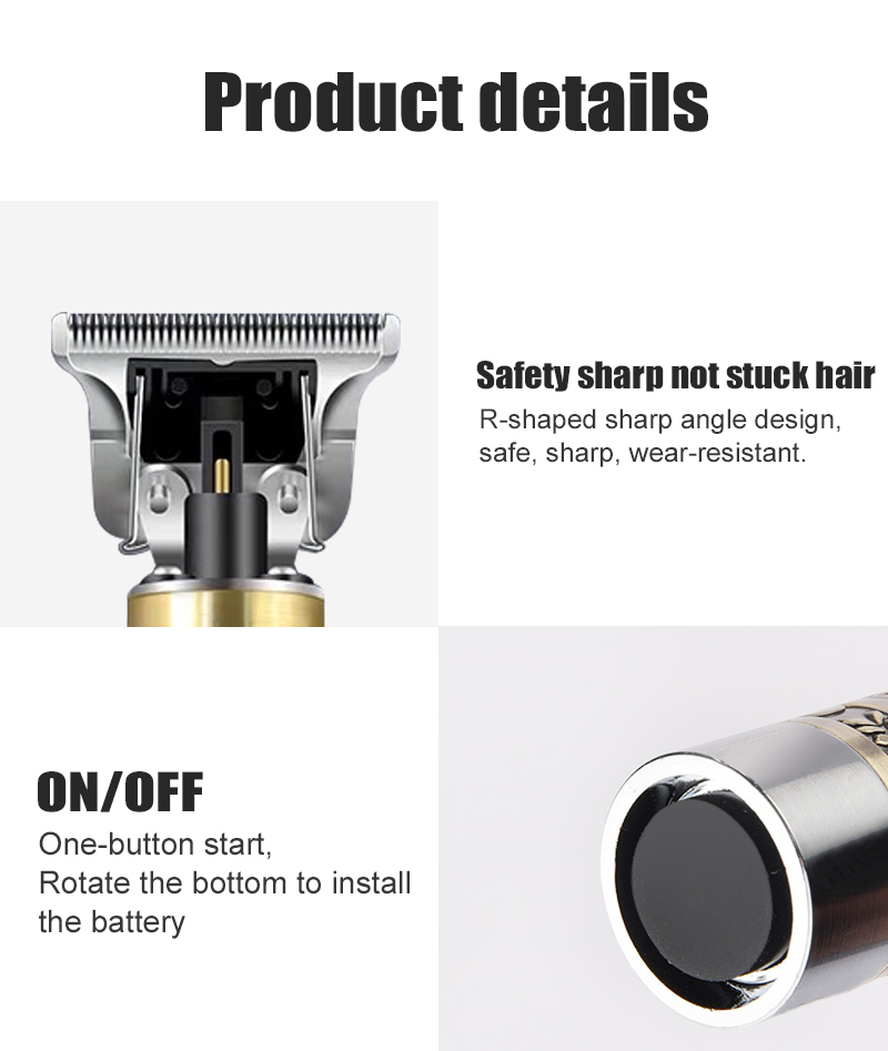 Buddha Barber Trimming Shaving Hair Beard Trimmer Rechargeable Hair Clipper Barbershop Cordless 0mm t-blade Shaver Outliner Men