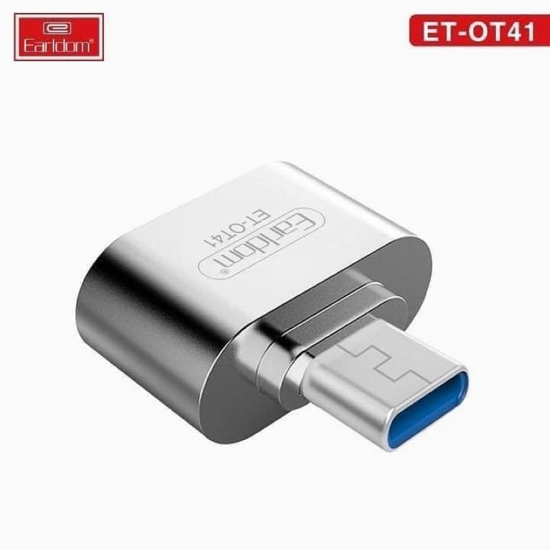 Usb otg Type c 3.0, đầu đọc usb thẻ nhớ dữ liệu cho các dòng smartphone chán typec Earldom ot41 - Hàng chính hãng