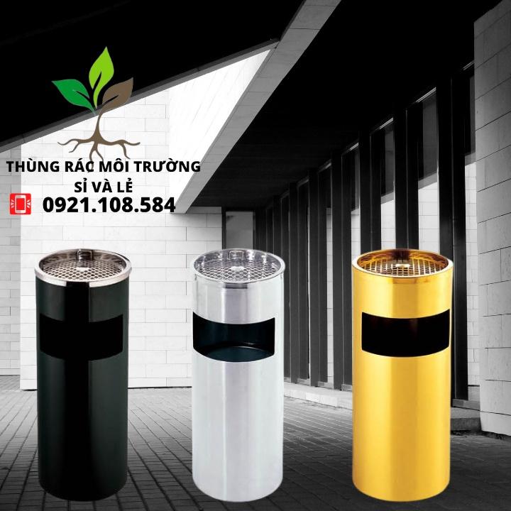 THÙNG RÁC GẠT TÀN DẠNG TRON INOX
