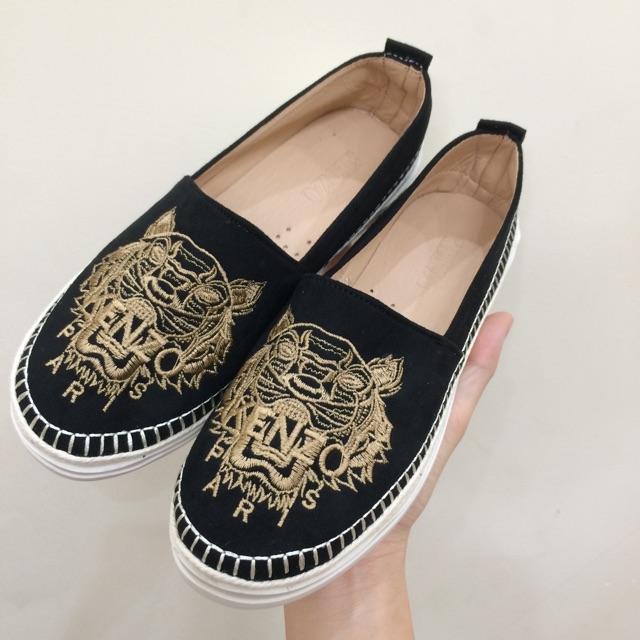 {Hình thật-FREE SHIP} Giày lười slip on thêu hổ cao cấp