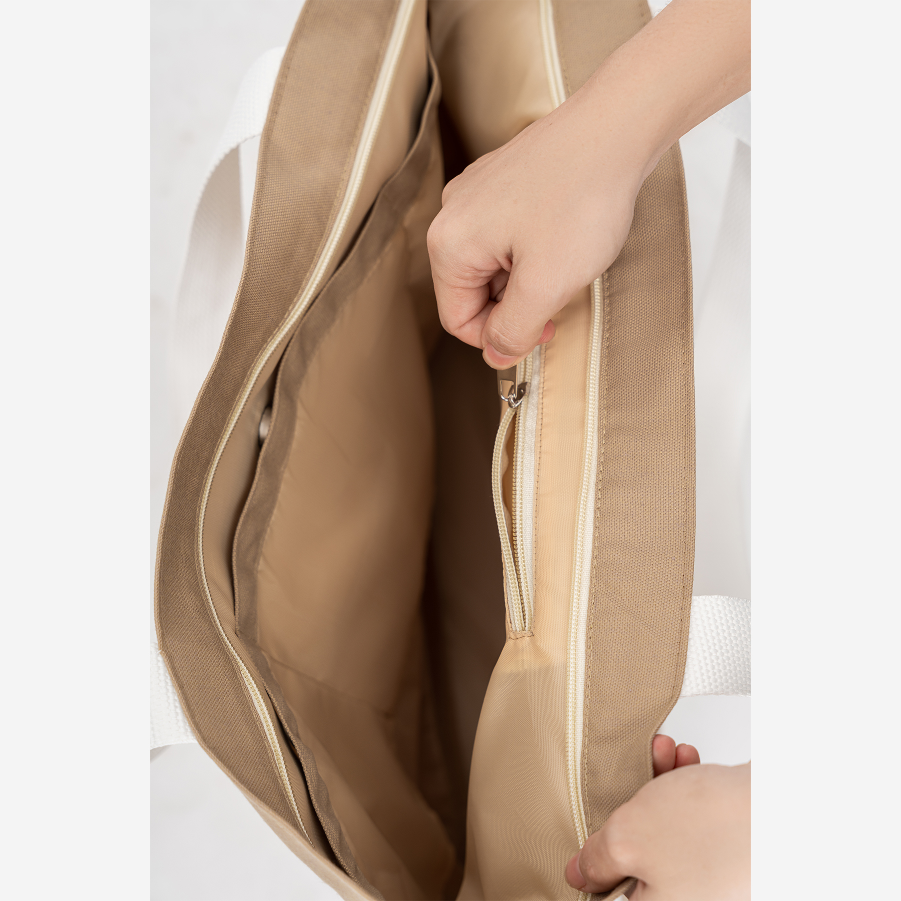 Túi Tote thời trang Big size phối dây trắng Hibi Sports A012, chất liệu Canvas cao cấp phù hợp đi chơi, đi tập