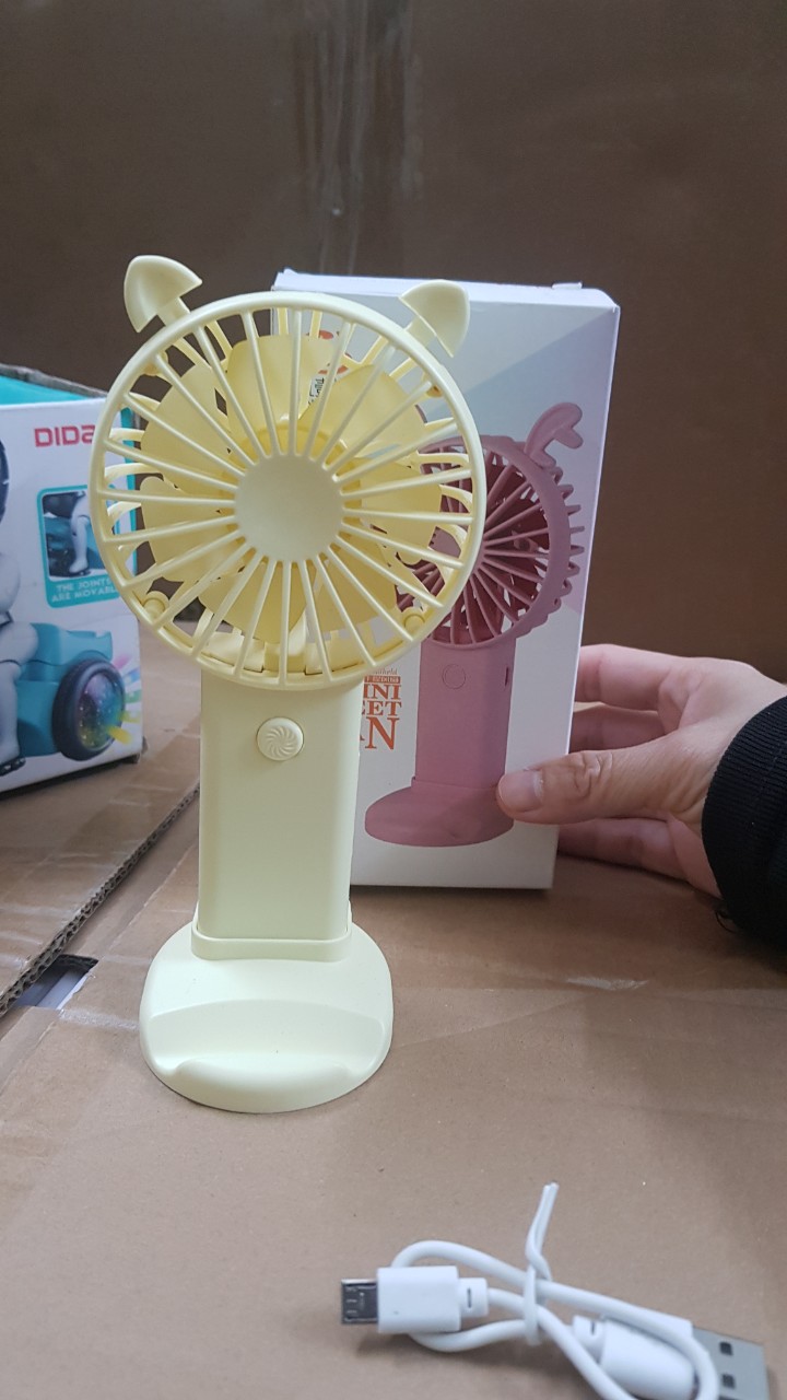  Dụng cụ làm mát Fan Cầm Tay Có Đèn LED, Sạc USB, 2 tốc độ gió mạnh