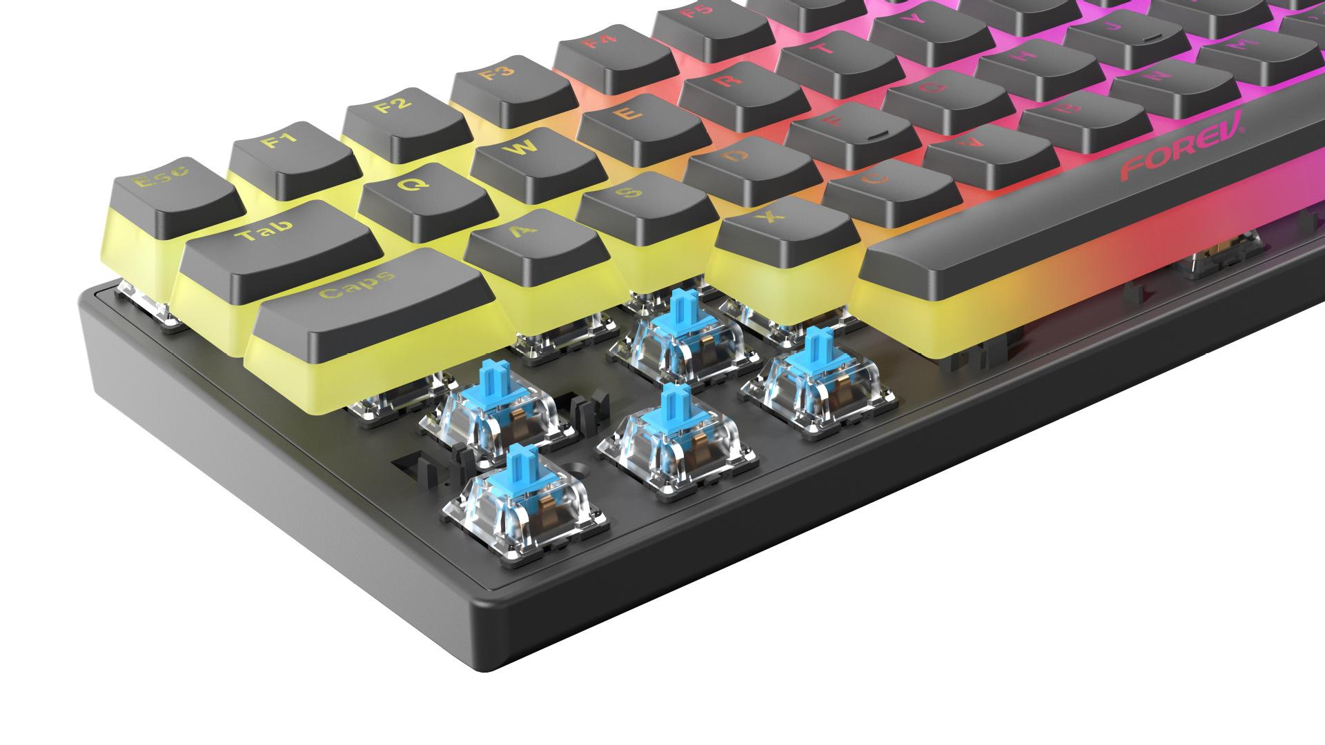 Đảm Bảo Chất Lượng Pudding Keycap Bàn Phím Cơ FV61S Chơi Game Thể Thao Điện Tử Xanh Trục Ranh Giới Tách Bàn Phím Cơ