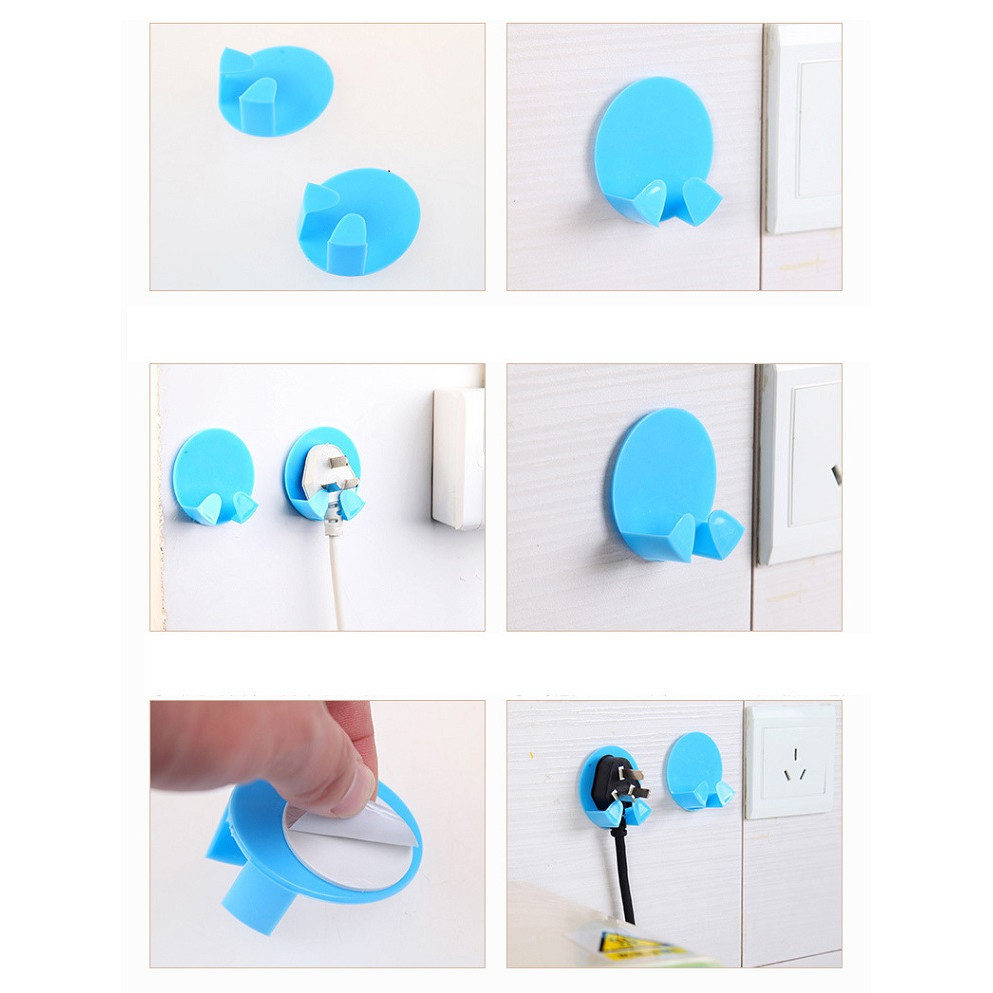 Bộ 5 Móc Dán Tường Treo Phích Cắm Điện