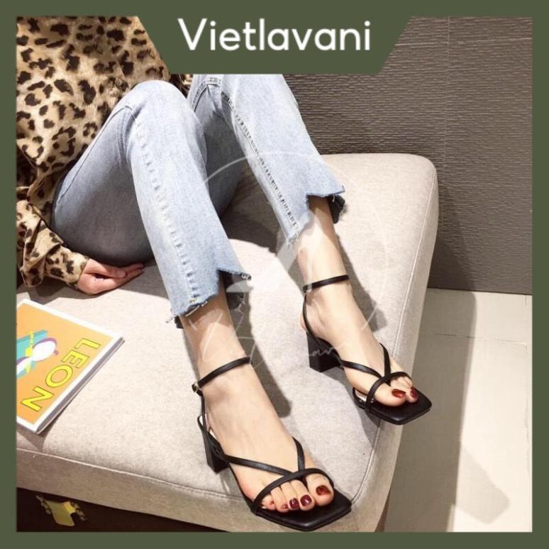 Hot 2023 GIÀY SANDAL CAO GÓT MÃ S13 XỎ NGÓN 2 MÀU ĐEN VÀ TRẮNG VIETLAVANI ĐẸP BỀN CHUẨN XUẤT