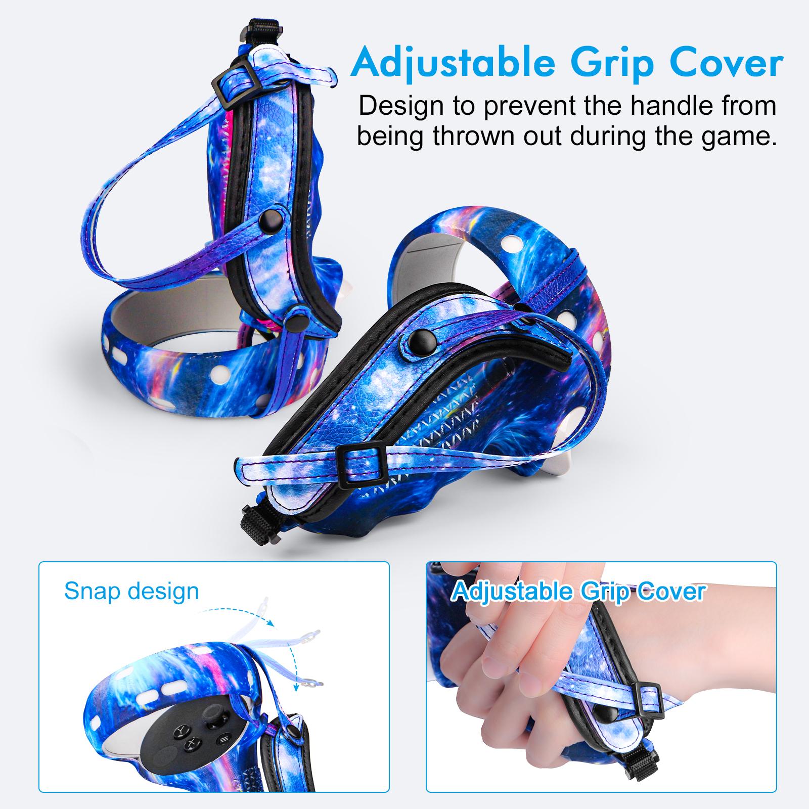 Vỏ bảo vệ silicon cho phụ kiện Oculus Quest 2 Hộp đựng tai nghe VR Head Face Cover Eye Pad Controller Cover Grip Trọn bộ Màu sắc: Tím đầy sao