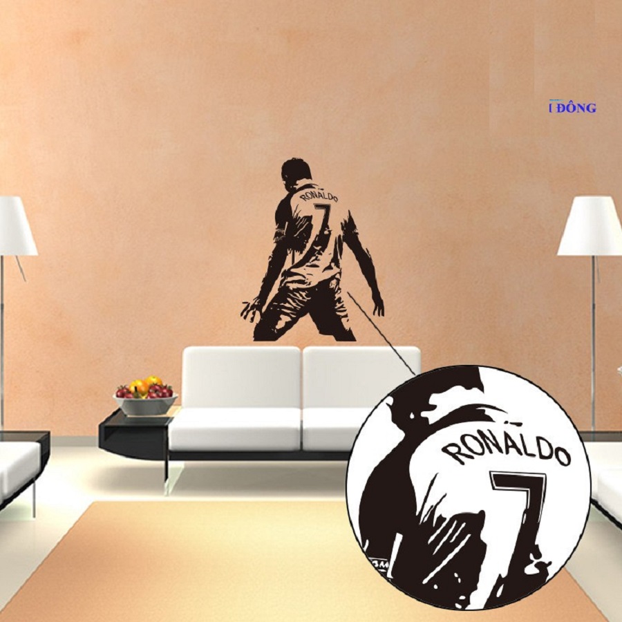 Decal dán tường ronaldo ngôi sao tỏa sáng nâng tầm không gian sống 