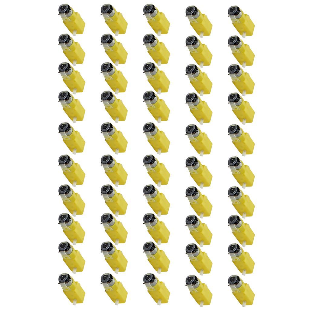 50 Pieces DC Geared Motor, 3-6V TT Gear Motor, Motor Support/Bracket for DIY Robot Smart Car Robot Tool Chassis