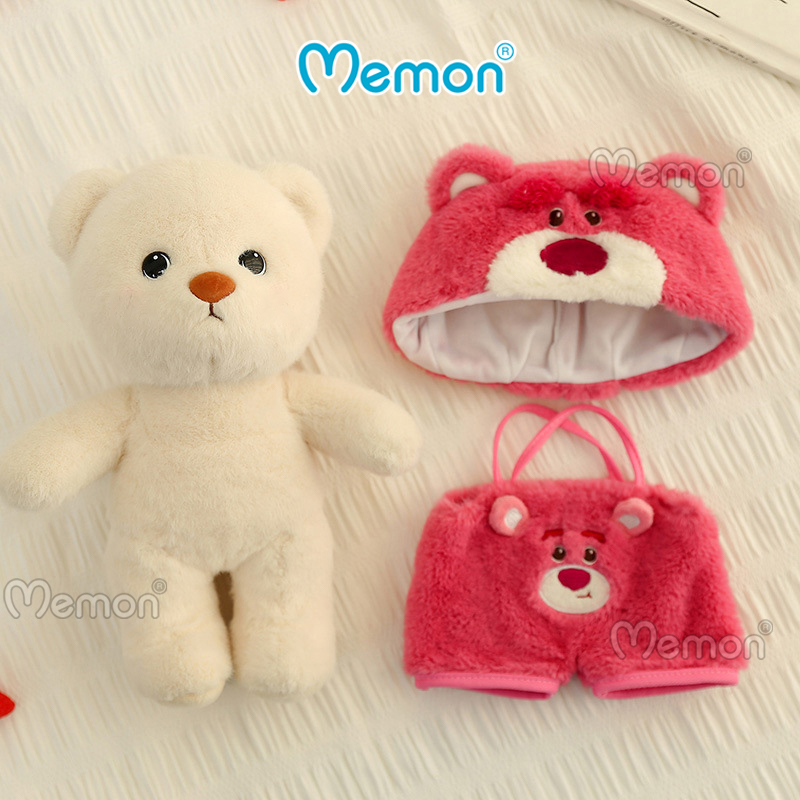 Gấu Bông Teddy Lena Đội Mũ Đeo Yếm Lotso, Stitch, Pikachu Cực Cute 28cm - 55cm Cao Cấp Memon