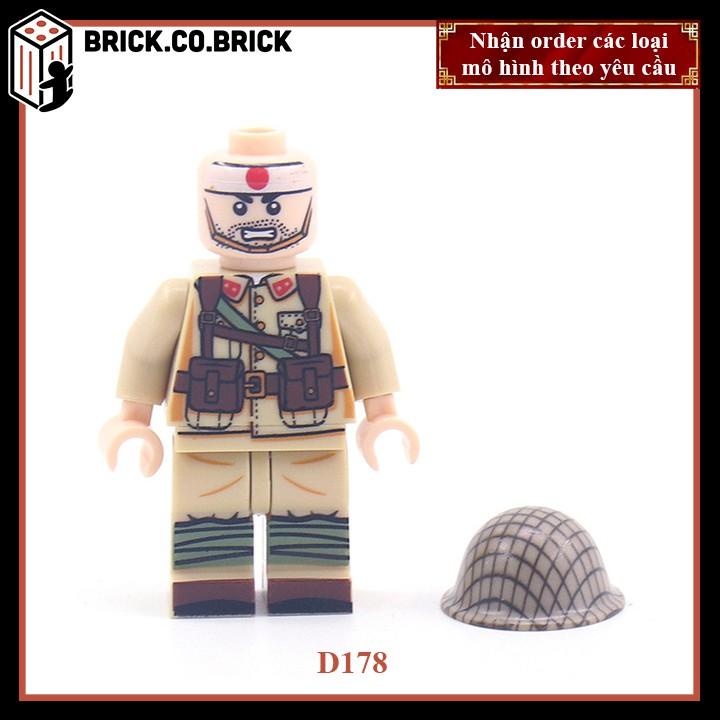 Lắp ráp Mô hình Trưng bày Phụ kiện Phát xít Nhật minifig Quân đội Thế Chiến D178