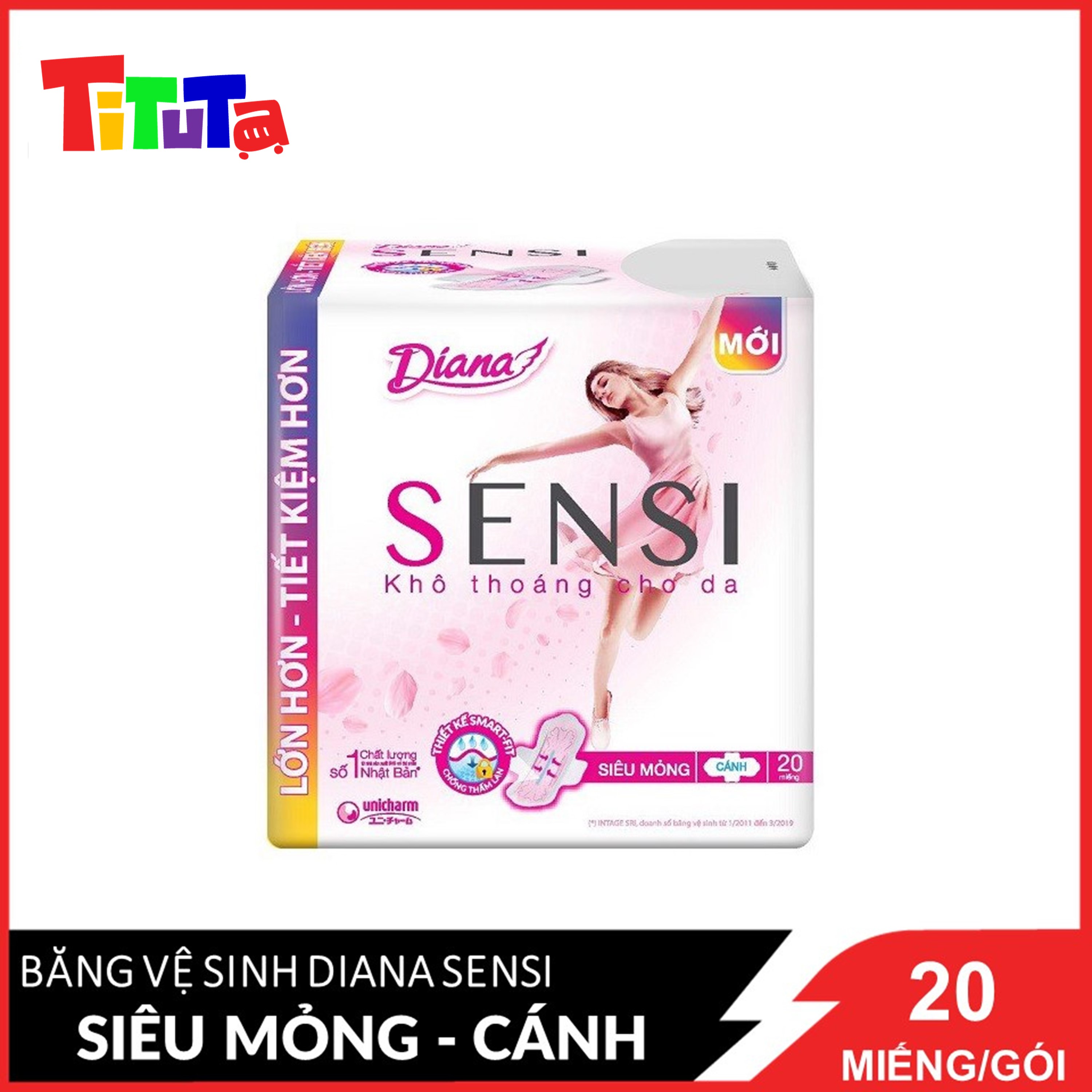 Băng Vệ Sinh Diana Sensi Siêu Mỏng Cánh 20 - 1502