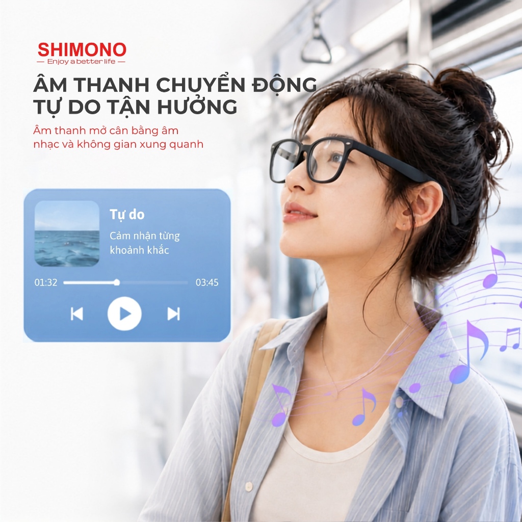 Kính Bluetooth SHIMONO AIMB-V6 Max Tròng Đổi Màu, Nghe Nhạc Open Ear, Đàm Thoại Rảnh Tay, Khẩu Lệnh Hàng chính hãng