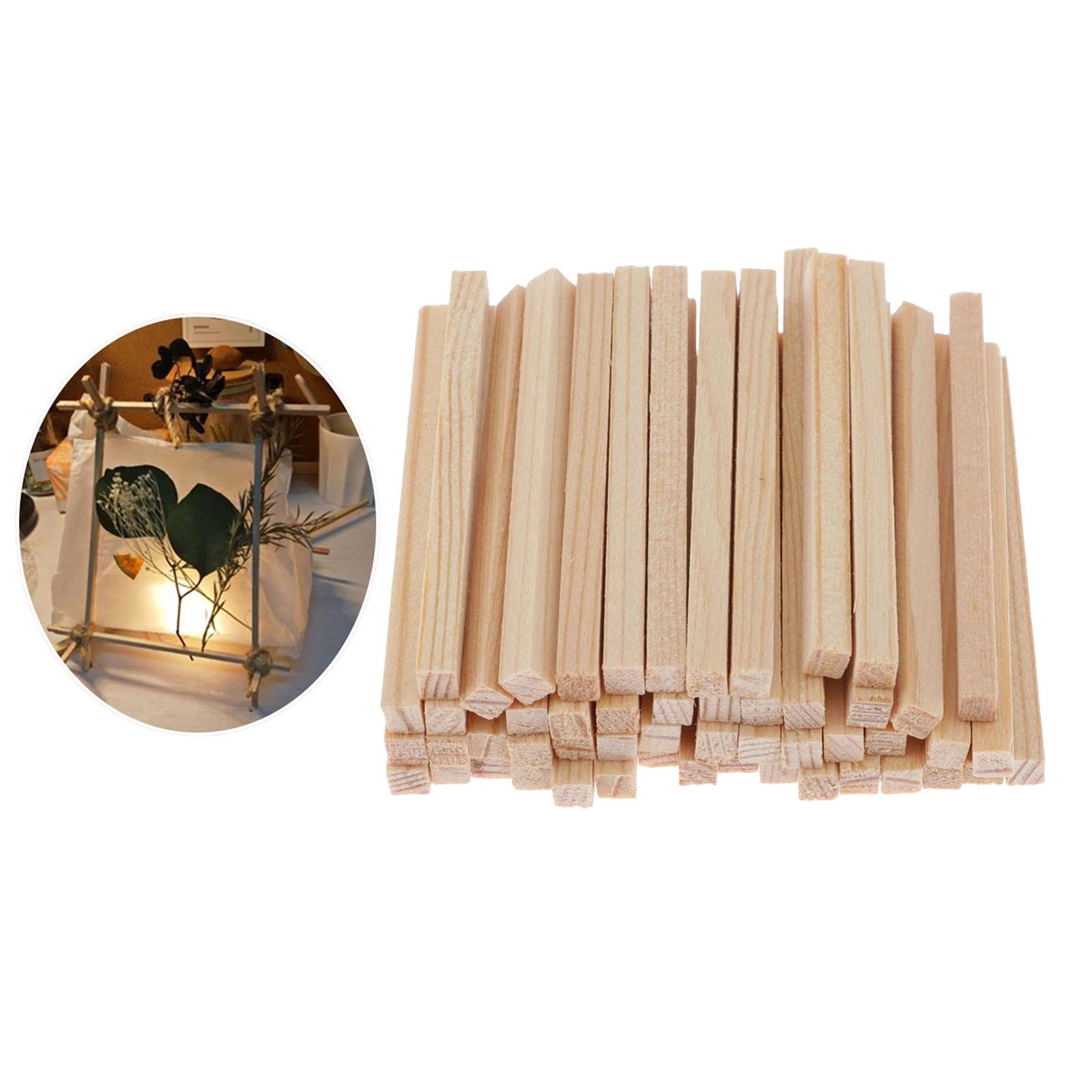 100pcs Unfinished Wooden Wooden Sticks Rod DIY House Airplane Modeling