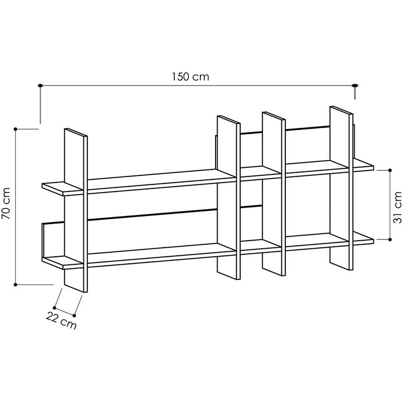 Kệ Gỗ Treo Âm Tường Trang Trí Hiện Đại SIB Decor, Thích Hợp Để Sách, Các Đồ Vật Trang Trí Phòng Khách, Phòng Ngủ