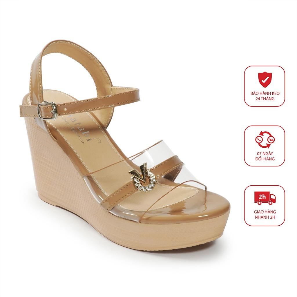 Sandal xuồng nữ quai ngang đế 9 cm mã SDHG9F392