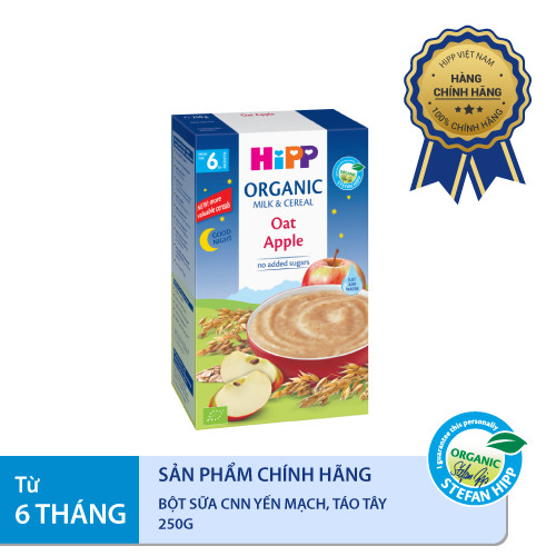 Bột ăn dặm dinh dưỡng Sữa, Chúc ngủ ngon Yến mạch, Táo tây HiPP Organic 250g