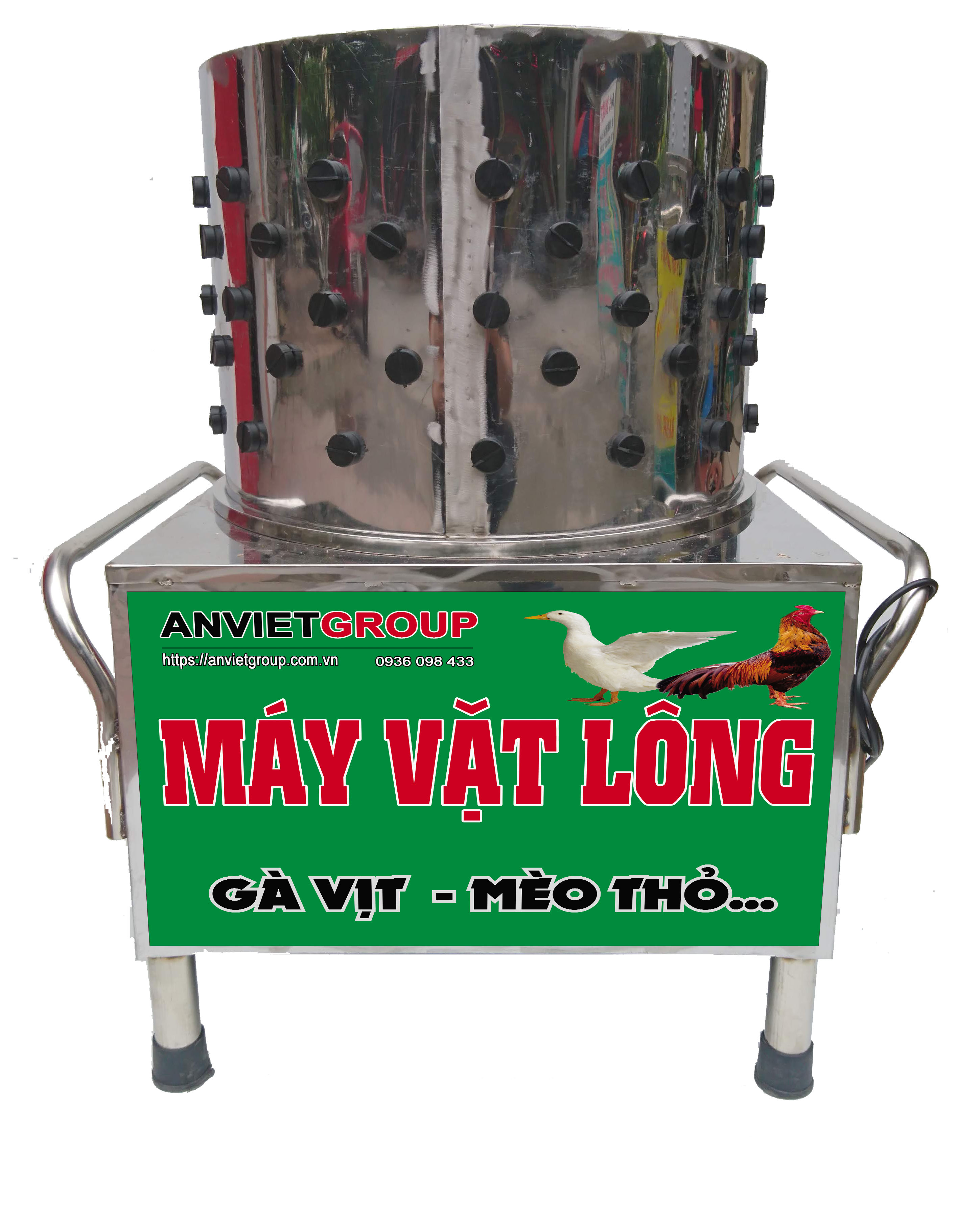 Máy vặt nhổ lông gà vịt, ngan ngỗng, mèo thỏ MVLG55I Inox  An Việt - Hàng Chính Hãng