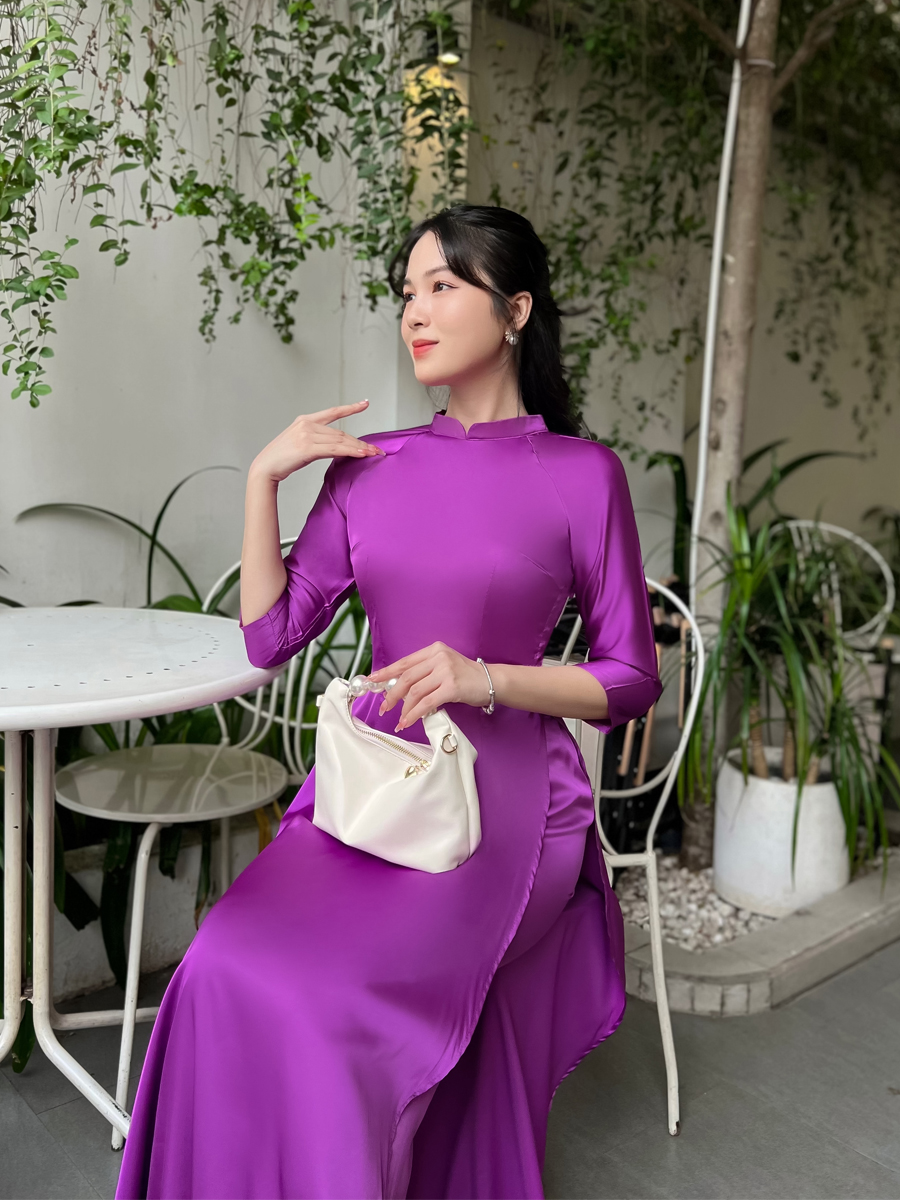 [HCM] Áo dài truyền thống tay lỡ dịu dàng AD01 - KHANH LINH STYLE