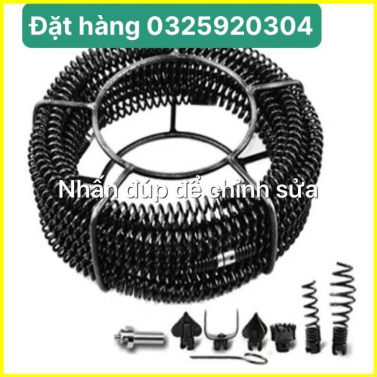 Dây thông cống 6m dùng máy khoan dài 6m dây phi 16, 6 đầu thông và 1 tay quay ,dây thông tắc ,dây lò xo, thông bồn cầu