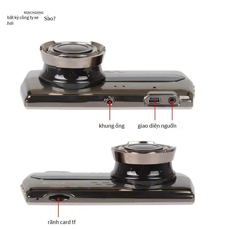 Giao hàng nhanh Đầu ghi lái xe HD tầm nhìn ban đêm phía trước và phía sau ống kính kép đầu ghi ô tô DASHCAM Tiếng Việt