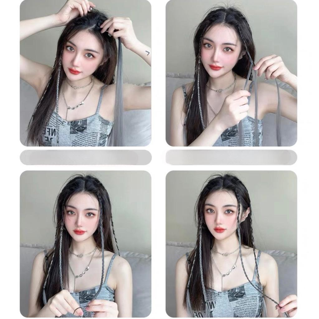 SỢI LIGHT TÓC GIẢ DÀY MÀU ĐEN OMBRE
